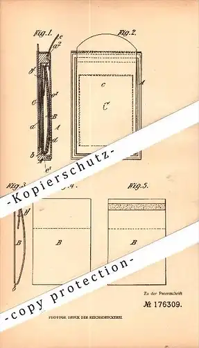 Original Patent -Benjamin J. Edwards in Wistowe-Hayes , England ,1905, Interchangeable cassette for photo films , London