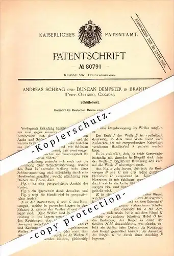 Original Patent - A. Schrag und D. Dempster in Brantford , Ontario , 1894 , Grate for oven , Canada !!!