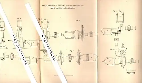 Original Patent - Lewis Richards in Dowlais , 1883 , Apparatus for straightening railroad tracks !!!