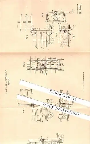 original Patent - H. Zastrow in Wittenberg , 1901 , Ziegelwagen , Ziegelofen !!!