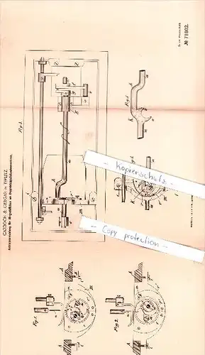 Original Patent - Carboch & Grygar in Teplitz / Teplice , 1893 , Nähmaschinen !!!