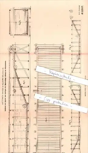 Original Patent - Gottfried Bacher in Kladno , Oesterreich  , 1882 , Apparat für Niederschläge !!!