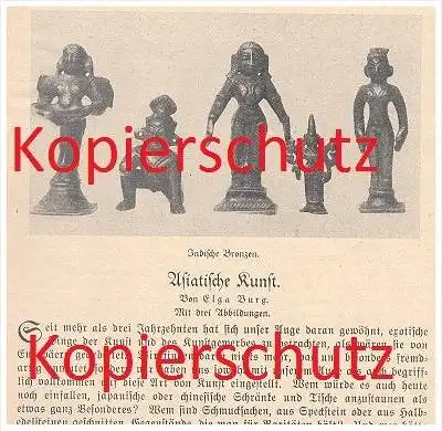 original Zeitungsbericht - 1926 - Asiatische Kunst , Asien , Kunst , Tibet , Indien , Siam , Bronze !!!