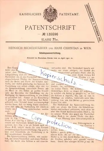 Original Patent   - H. Michelstädter und H. Christian in Wien , 1901 , Schuhspannvorrichtung , Schuhmacher , Schuster !!