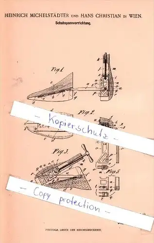 Original Patent   - H. Michelstädter und H. Christian in Wien , 1901 , Schuhspannvorrichtung , Schuhmacher , Schuster !!