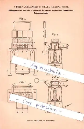 Original Patent   - J . P. Jördensen in Wedel, Schlesw.-Holst. , 1901 , . Peter Jördensen in Wedel, Schlesw.-Holst. !!!