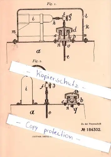 Original Patent   - Max von Schalscha-Ehrenfeld in Kattowitz , 1906 , Trinkwasserbehälter !!!