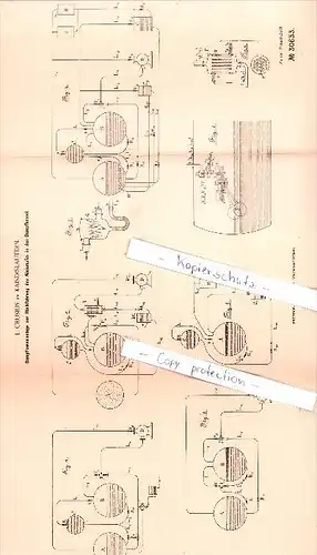 Original Patent   - L. Crusius in Kaiserslautern , 1884 , Dampfkesselanlage zur Rückführung des Dampfes !!!