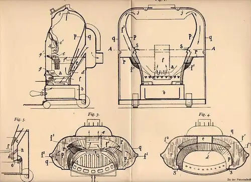 Original Patent - Charles Joseph Roux dans Pantin , Seine , 1905 , Poêle à combustion lente avec allumage !!!
