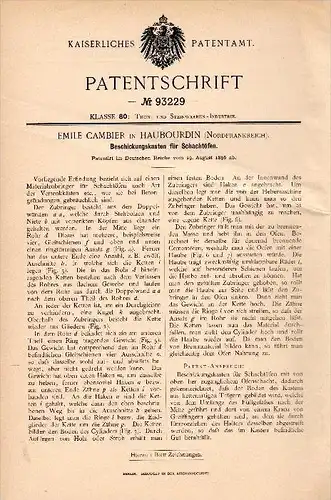Original Patent -  Emile Cambier dans Haubourdin , 1896 , Appareil pour four à cuve, céramique, argile !!!