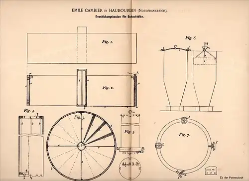 Original Patent -  Emile Cambier dans Haubourdin , 1896 , Appareil pour four à cuve, céramique, argile !!!