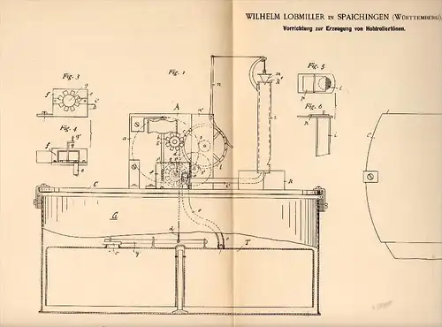 Original Patentschrift - Wilhelm Lobmiller in Spaichingen , 1891 , Kanarienvogel - Tonapparat , Wellensittich , Vogel !