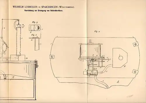 Original Patentschrift - Wilhelm Lobmiller in Spaichingen , 1891 , Kanarienvogel - Tonapparat , Wellensittich , Vogel !