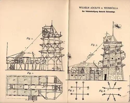Original Patentschrift - Wilhelm Adolph in Weinböhla , 1894 , Bahn für Rummel , Jahrmarkt , Weihnachtsmarkt , Achterbahn