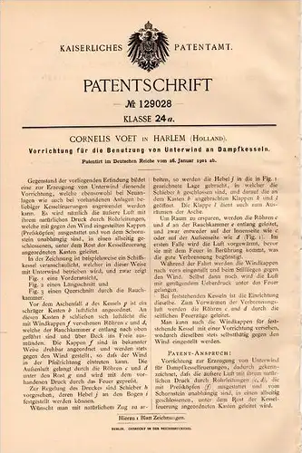 Original Patentschrift - Cornelius Voet in Haarlem , 1901 , Apparat  für Dampfkessel , Dampfmaschine !!!