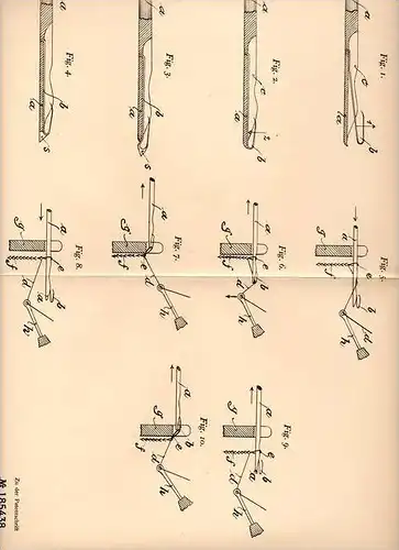 Original Patentschrift - A. Lux und E. Ludwig in Schlettau und Annaberg i. Erzgeb., 1906 , Nadel für Strickmaschine !!!
