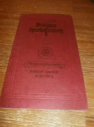 altes Sparbuch Perleberg , 1941 - 1946 , Dieter Santin in Perleberg , Staatsangestellter , Sparkasse , Bank !!!