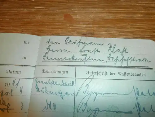 altes Sparbuch Nordhausen / Benneckenstein , 1940 - Mai 1945 , Sparkasse , Bank !!!