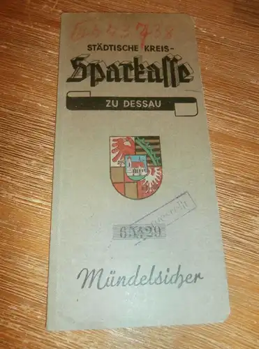 altes Sparbuch Dessau , 1937 - 1945 , Paul Meißner in Dessau , Sparkasse , Bank !!!