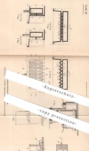 original Patent - Wilhelm Friedrich Alexander Kölle , Stuttgart | 1893 | Gas - Kochherd | Gasherd , Herd , Kochen , Ofen