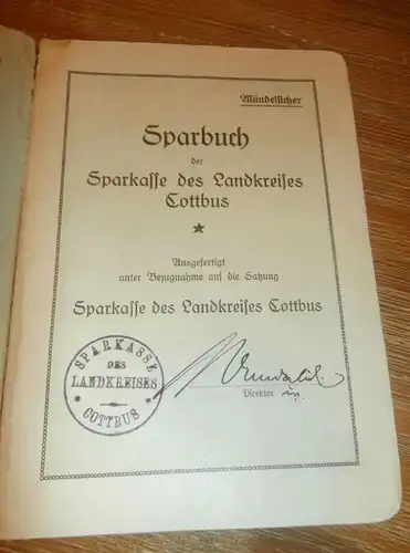 altes Sparbuch Cottbus , 1928 - 1945 , Johanna Lehrer geb. Grothe in Cottbus , Sparkasse , Bank !!!