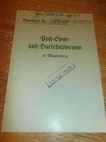altes Sparbuch Magdeburg , 1941 - 1943 , Hans Labitzke in Zerbst , Sparkasse , Bank !!!