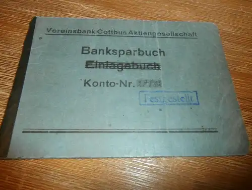 altes Sparbuch Cottbus , 1944 - 1945 , Gerhard Wilde in Cottbus , Sparkasse , Bank !!!