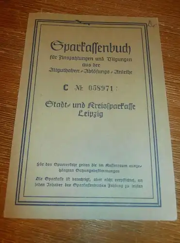 altes Sparbuch Leipzig , 1952 - 1958 , Albin Taubert in Meißen , Sparkasse , Bank !!!
