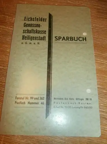 altes Sparbuch Heiligenstadt , 1943 - Mai 1945 , Enno Horn in Hildesheim , Sparkasse , Bank !!!