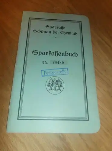 altes Sparbuch Schönau bei Chemnitz , 1934 - 1945 , Hildegard Rudorf geb. Melzer in Chemnitz  , Sparkasse , Bank !!!