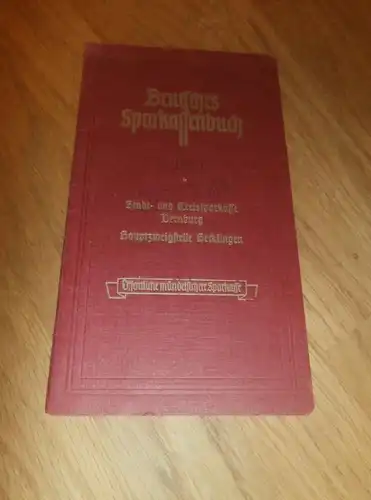 altes Sparbuch Bernburg / Hecklingen , 1943 , Karl Müller in Hannover  , Sparkasse , Bank !!!