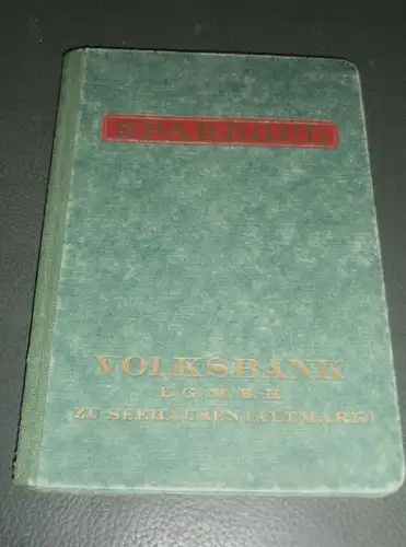 altes Sparbuch Seehausen / Altmark , 1941 - 1945 , Alfred Weidling in Seehausen , Sparkasse , Bank !!!