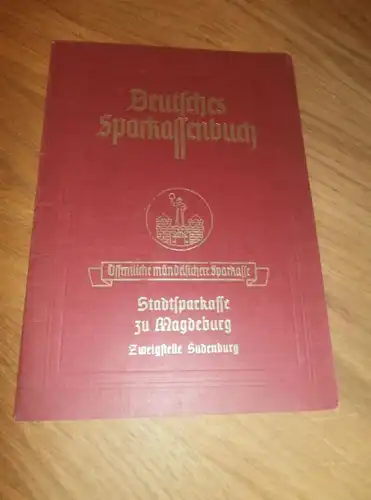 altes Sparbuch Magdeburg Sudenburg , 1943 - April 1945 , Henning Müller in Magdeburg , Sparkasse , Bank !!!