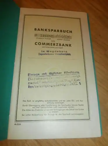 altes Sparbuch Magdeburg , 1944 - 1945 , Paul Menz in Magdeburg , Liselotte Vichel , Sparkasse , Bank !!!
