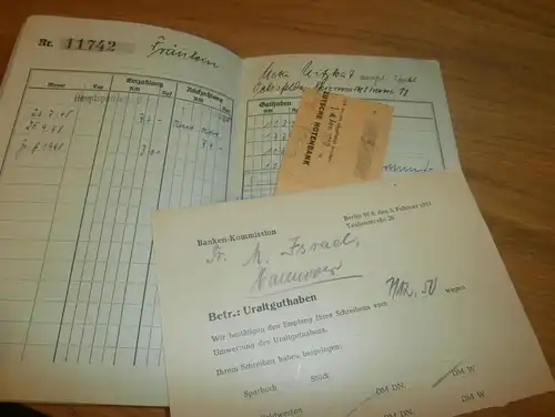 altes Sparbuch Oebisfelde , 1939 - 1948 , Meta Israel in Oebisfelde , Uitykat , Sparkasse , Bank !!!