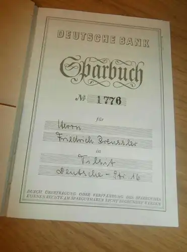 altes Sparbuch Tilsit , 1944 , Friedrich Preußler in Tilsit , Paulsdorf , Malter , Dippoldiswalde , Sparkasse , Bank !!!