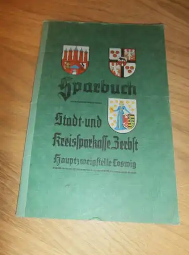altes Sparbuch Zerbst / Coswig , 1943 - 1944 , Else Möbes geb. Schütze in Griebo b. Wittenberg , Sparkasse , Bank !!!