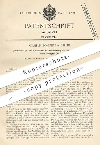 original Patent - Wilhelm Böhning , Berlin  1901 , Elektrischer Schalter | Lichtschalter , Strom , Elektriker , Elektrik