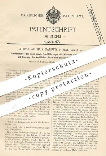 original Patent - George Arthur Nauffts , Halifax , Canada , 1901 , Schmierbüchse | Öl | Schmiere , Maschinenöl !!!