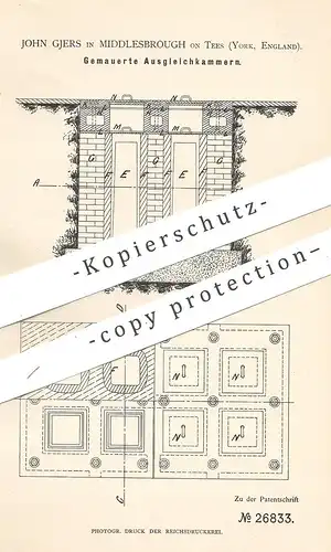 original Patent - John Gjers , Middlesbrough , York , England | Gemauerte Ausgleichkammer | Maurer | Siemens | Bessemer