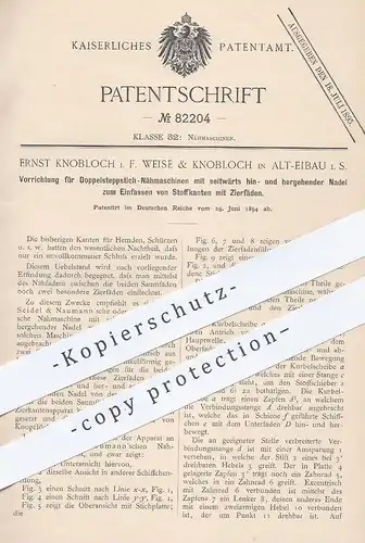 original Patent - Ernst Knobloch | Weise & Knobloch , Alt Eibau , 1894 , Doppelsteppstich - Nähmaschine | Schneider !!!
