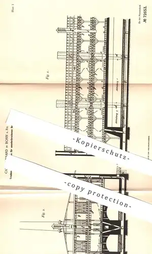 original Patent - Carl Dansard , Bonn / Rhein , 1892 , Trockenofen , Brennofen | Ofen , Öfen , Ofenbauer , Ton , Keramik