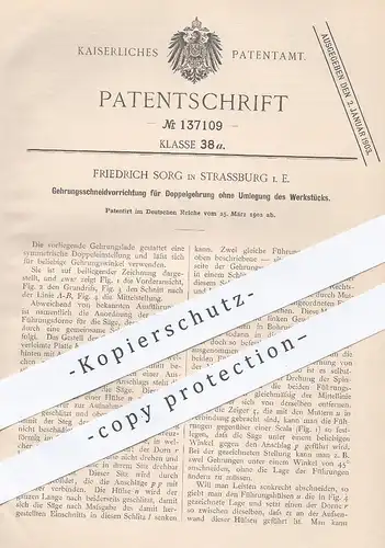original Patent - Friedrich Sorg , Strassburg , 1902 , Schneidmaschine für Gehrung | Holz , Holzgehrung , Tischler !!