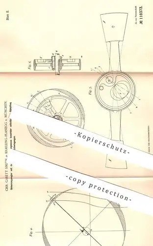 original Patent - Chr. Garett Smith , München / Krailling Planegg , 1899 , Beharrungsregler mit Dämpfung d. Schwingungen