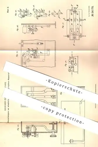 original Patent - Edouard Estienne , Paris , Frankreich , 1882 , elektrischer Telegraphen - Apparat | Telegraphie !!