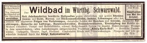 original Werbung - 1892 - Sanatorium Schömberg i. Schwarzwald , Wildbad , Heilanstalt , Arzt , Apotheke !!!