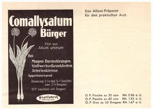 original Werbung - 1935 - Wernigerode , Commallysatum Bürger , Ysatfabrik , Arzt , Apotheke , Kur , Krankenhaus !!!