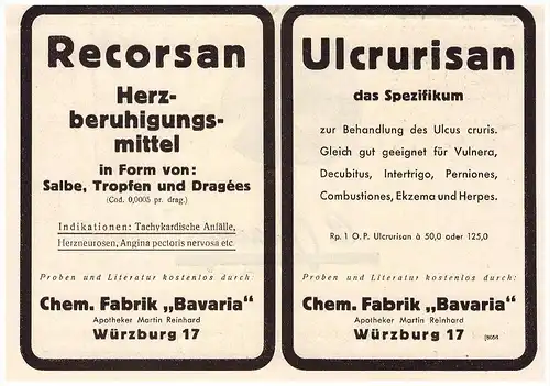 original Werbung - 1938 - Herz - Beruhigungsmittel , Würzburg , chem. Fabrik , Arzt , Apotheke !!