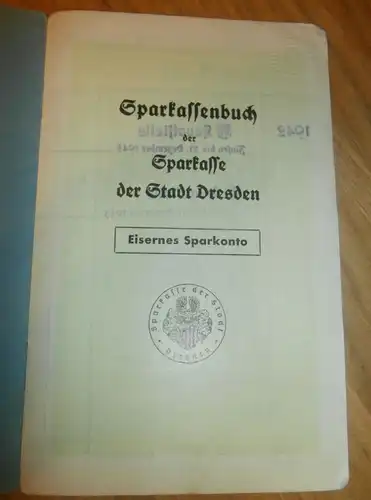 altes Sparbuch Dresden , 1944 - 1944 , Johanna Mank in Dresden , Sparkasse , Bank !!