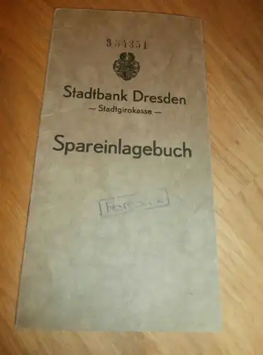 altes Sparbuch Striesen / Dresden, 1938 - 1945 , G. Lang in Dresden , Sparkasse , Bank !!!